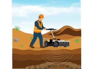 Ilustrasi cara kerja Ground Penetrating Radar (GPR) untuk deteksi bawah tanah
